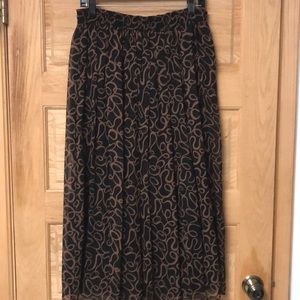 Paula Saker Studio Maxi Brown/Black Print Skirt